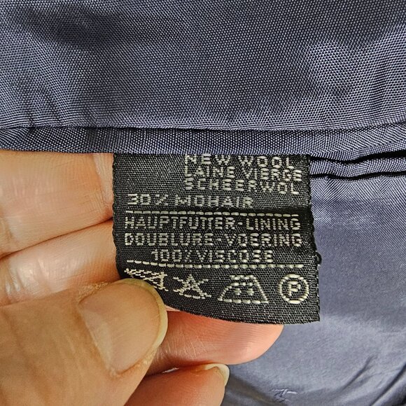 VTG Yves Saint Laurent Mens Navy Blazer Jacket Sz 40R Wool Mohair Quiet Luxury - Picture 9 of 15